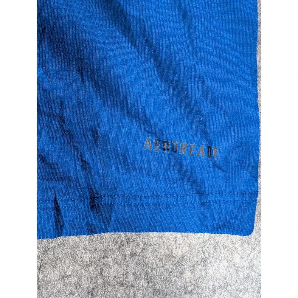 Adidas Kansas Jayhawks Aeroready Royal Blue Long Sleeve Hooded T-Shirt Mens